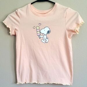 Peanuts Light Pink Snoopy Ice Cream Tee